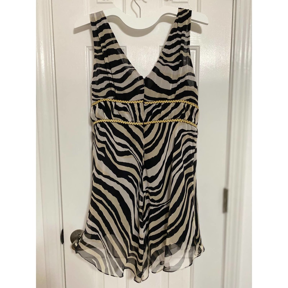 Boston Proper Sleeveless Silk Tunic 8 Zebra print